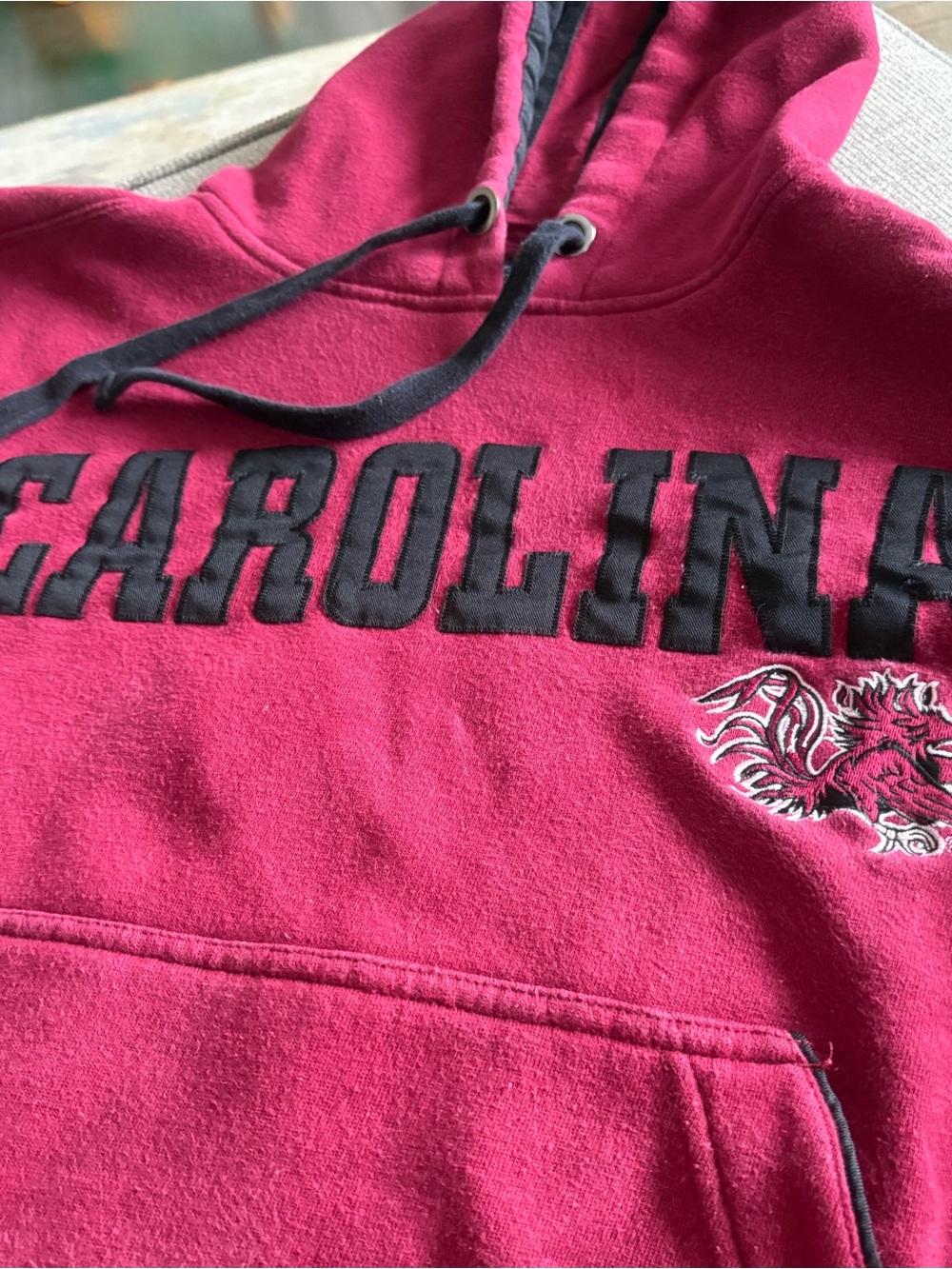 Champs Men's Hoodie - Deep Pink with Black Lettering